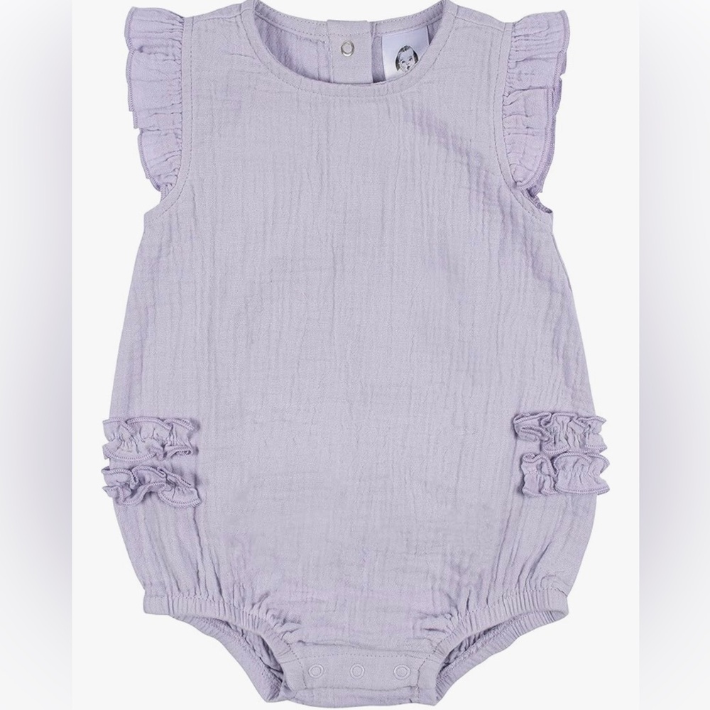 Gerber Light purple, sleeveless ruffle romper